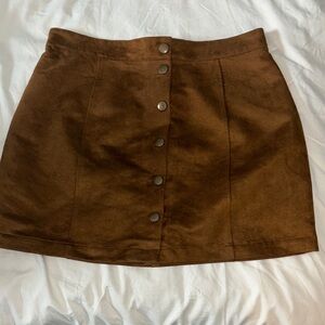 Old Navy Chocolate Button-Up Mini Skirt
